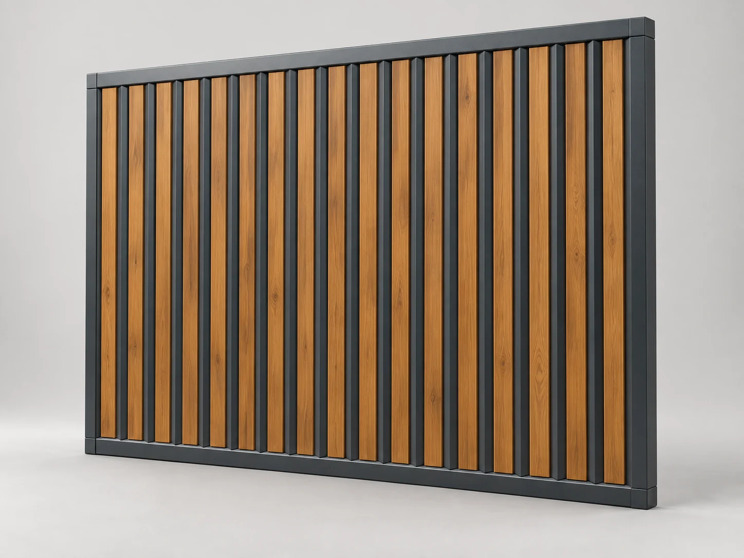 CastleSpan Timber concept: charcoal steel blades with natural wood infill and top and bottom caps
